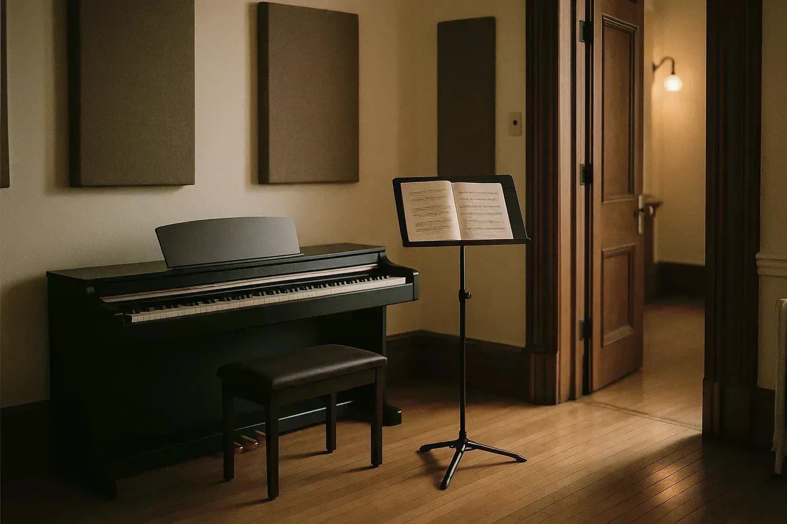 Equipped practice room at École de musique du Marché in Montreal