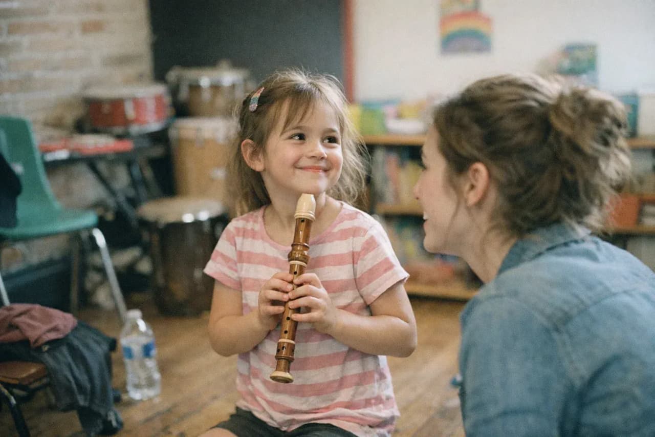 Student in a private lesson at École de musique du Marché in Montreal