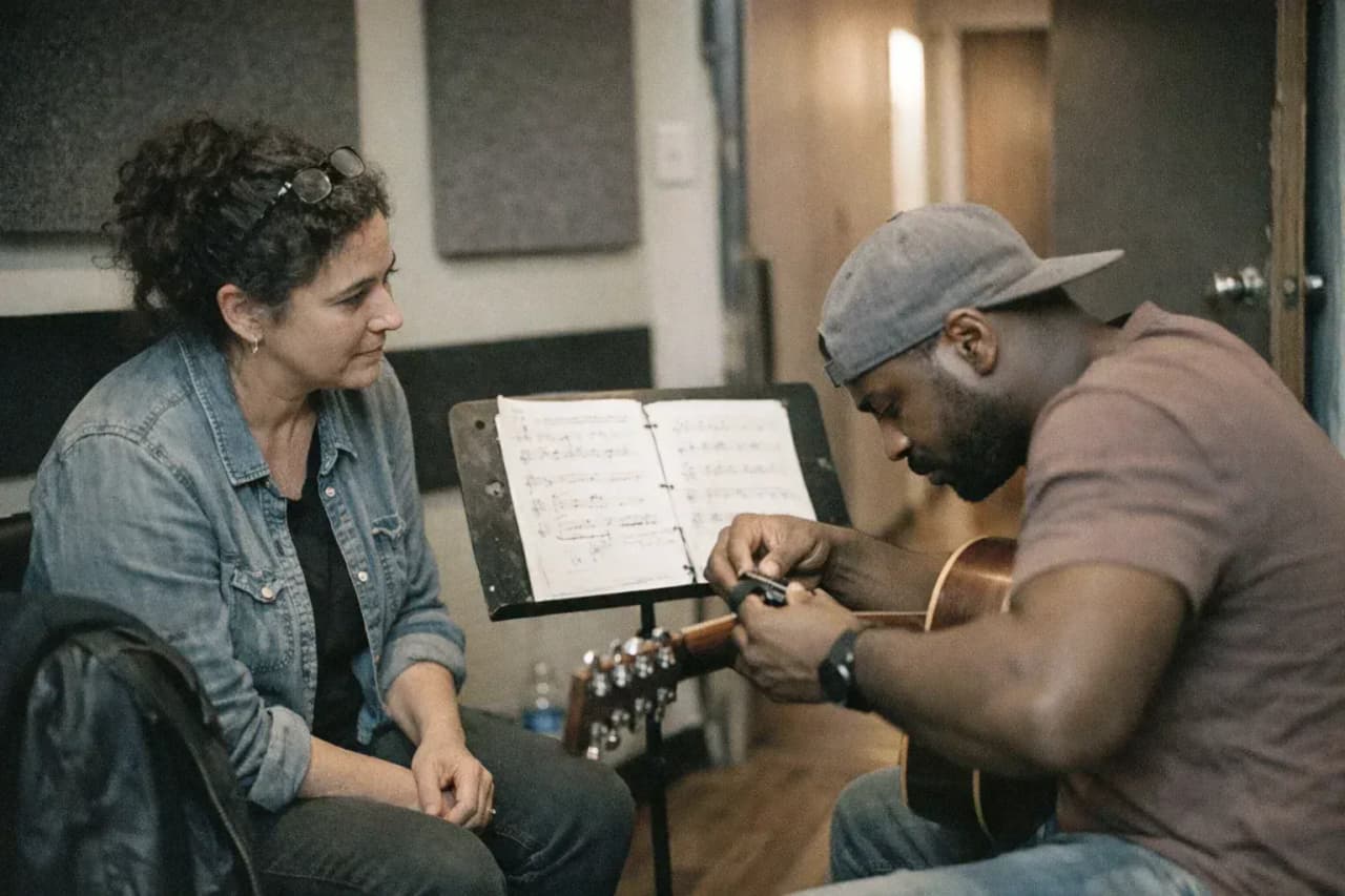 Élève en cours privé à l'École de musique du Marché à Montréal